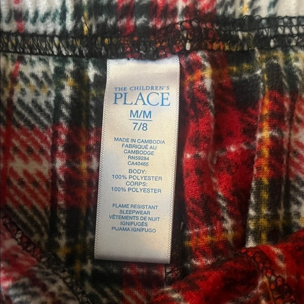 (316)The Children's Place Plaid Pajama Bottoms in Red and White